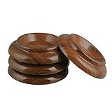 Crosstree Upright Piano Single/Double Wheel [4 Pcs] Piano Caster Cups - Premium ABS - Non-Slip & Anti-Noise Foam Pad (Upright Piano Single/Double Wheel ABS PA-9 Brown)