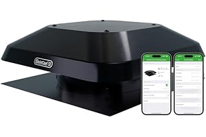 Quietcool AFR SMT ES-2.0 Roof Mount Smart Attic Fan - Up to 1950 CFM - As low as 25 Watts - Smart App Control - Thermostat and Humidistat - 20ft Power Cord - Plug-and-play - Three Speed