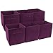 Sorbus Foldable Storage Cubes - 6 Fabric Baskets for Organizing Pantry, Closet, Shelf, Nursery, Playroom, Toy Box, Cubby - 11 Inch Dual Handle Collapsible Closet Organizers and Storage Bins (Purple)