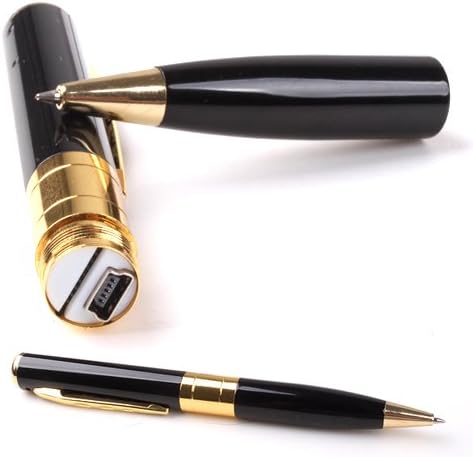 Gold Spy Pen Camera Mini Cam HD Video DVR Recorder Hidden USB SpyCam -up to 32GB