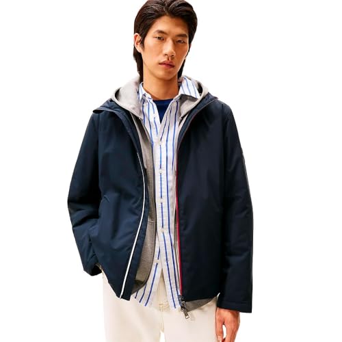 Tommy Hilfiger Veste Coupe-Vent Homme Hooded Légère, Bleu (Desert Sky), S