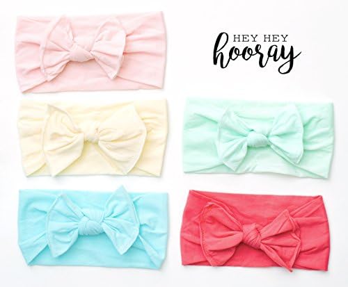NEW to Amazon | Hey Hey Hooray Nylon Baby &amp; Girls Headbands (Bow)