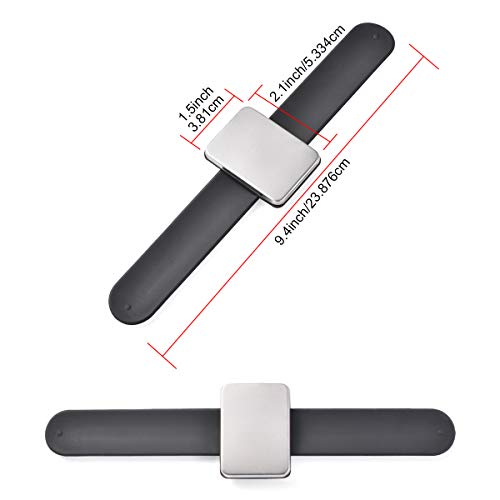 Magnetic Wrist Sewing Pincushion, Magnetic Pin Holder with Wristband for Sewing+ Silicone Black and Red Wristband