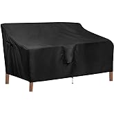 OutdoorLines Outdoor Waterproof Patio Loveseat Couch Cover - UV Resistant Patio Sofa Furniture Covers Weatherproof Heavy Duty Glider Covers for Outdoor Furniture, 58Wx32.5Dx31H Inches, Black
