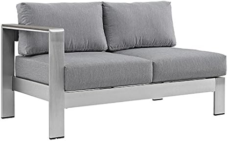 Shore left-arm Corner seccional Patio exterior aluminio Loveseat en