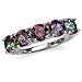 3.8ct. 5-Stone Mystic Fire Topaz White Gold Plated 925 Sterling Silver Ring