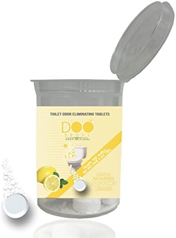 New &amp; Improved Toilet Odor Eliminating Tablets You Drop In Before You Go- Lemon Scented Doo Drops / Drop &amp; Go, No Waiting / Professional Grade