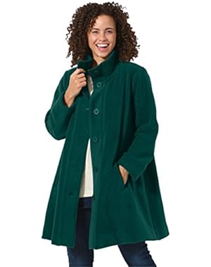 Women's Plus Size Jacket, Swing Style, In Cozy Fleece