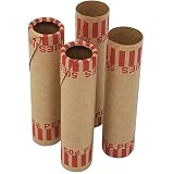 J Mark Burst Resistant Preformed Penny Coin Roll Wrappers, 92-Count Heavy Duty Cartridge-Style Coin Roller Tubes, Includes J Mark Coin Deposit Slip (92-P)
