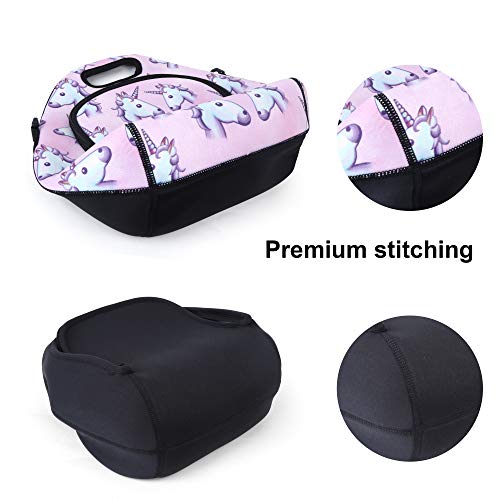 Neoprene Lunch Bag, Anyshock Insulated Lunch Tote Bento Box Organizer with Zipper Pocket Adjustable Shoulder Strap Outdoor Travel Picnic Carry Case For Women Men Kids Girls Adults (Unicorn) - Thumbnail 4