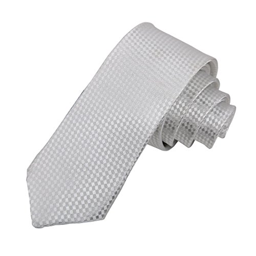 DAE1006 White Skinny Ties Lot Collection Checkered Set By Dan Smith