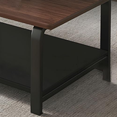 UNKKS Mesa de Centro para Sala, Marco de Metal, Minimalista Fácil de Montar, Mesa de Almacenamiento para Sala de Estar para Salón de Estar en Casa,Oficina y Hogar(100X60X41CM)