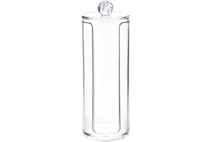 Cotton Pad Holder - Round Plastic Cosmetic Dispenser Container, Makeup Organizer for Women
