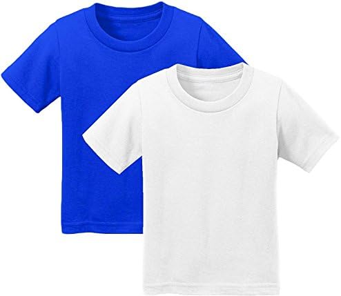 Unisex Children Cotton TShirt Short Sleeves-2-7 yrs Old-Pack Deal, Royal, White, 7