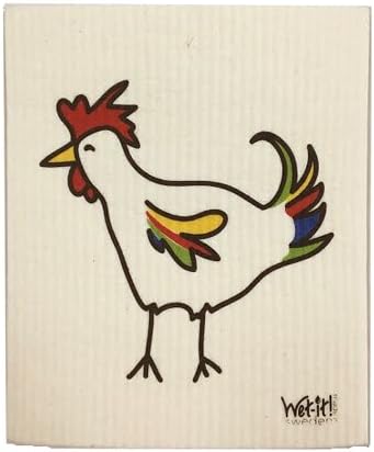 Swedish Treasures Wet-it! Cleaning Cloth, The Rooster, Super Absorbent, Reusable, Biodegradable, All-purpose