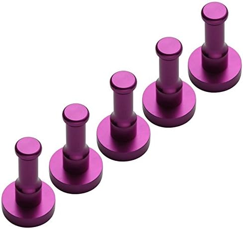 eForwish Aviation Aluminum Coat Robe Towel Hat Hooks Single Wall Mount Wall Mount(Purple) 5 Pcs