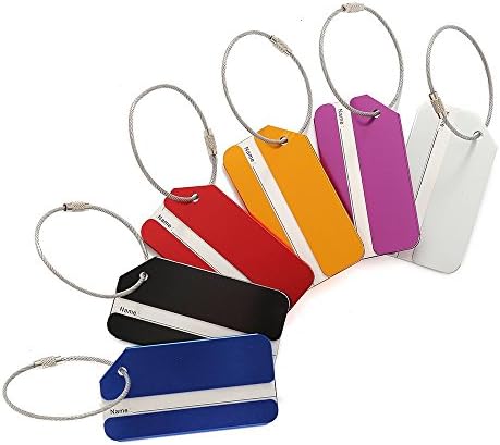 Tasoll Travel Luggage Tags Suitcase Labels Bag Tag Metal Baggage Identifier Handbag marked ID Name Business Card Holder Signed Journey Accessories for Luggage Bag 1 Pack Black