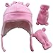 N'Ice Caps Little Girls and Baby Sherpa Lined Fleece Hat Mitten Set with Ears