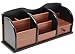 Cherry Brown Wooden Office Desk Organizer With Multiple Shelves/Racks and 1 Drawer for Office Supplies and Desk Accessories - Can be Used on Desktop|Table|Counter in Kitchen or At Work
