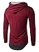 Hengta Men's Hooded Shirts Casual Long Sleeve T Shirt Hoodies Wine Red M