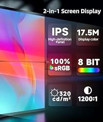 Ingnok Folding Dual Computer Monitor, 15.6" IPS FHD