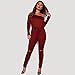 Longwu Women's Fashion off-Shoulder Drawstring Jumpsuits Rompers Knee Hole Pants with Pockets Lounge Wear
