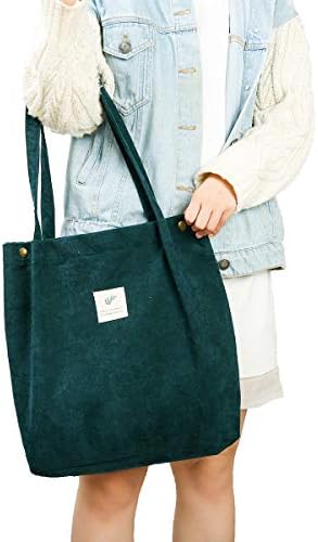 CloeleGophra Corduroy Tote Bag for Women Girls Kids Shoulder Bag with Inner Pocket For Work Beach Lunch Travel And Shopping Grocery…