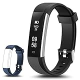 Fitness Tracker, Coffea C2 Activity Wristband : Bluetooth Wireless Smart Bracelet, Waterproof Pedometer Activity Tracker Watch with Replacement Band for IOS & Android Smartphone (Blue+Black strap)