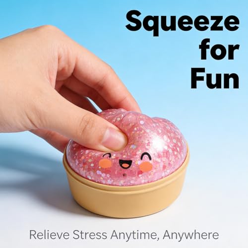 Simulation Glitter Dumpling Fidget Toy, Soft Squeeze Squishy Toy with Steamer Box, Anti Anxiety Sensory Toys, Cute Home Table Decor, Novelty Birthday Daily Gifts for All Ages