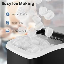 DUMOS Fast & Quiet Ice Maker for Countertop – 9
