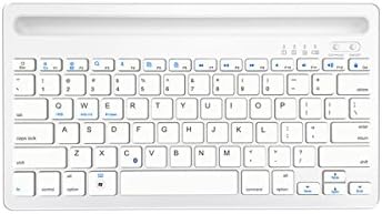 HENRYTECH Wireless Bluetooth Keyboard,Ultra-Thin Rechargeable Keyboard, 2.4GHz Portable Universal Keypad with 180mA/3.7V Li-ion Battery for iOS（iPhone,Ipad,Android,Windows(XP) (White)