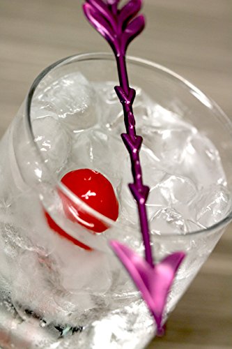 Royer 6" Plastic Arrow Swizzle Sticks, Set of 24 - Made in USA (Pearl Purple)