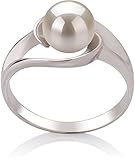 PearlsOnly - Clare White 6-7mm AAA Quality Freshwater 925 Sterling Silver Cultured Pearl Ring - Size-7
