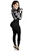 VamJump Womens Digital Print Long Sleeve High Waist Bodycon Club Jumpsuit Rompers