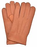 YISEVEN Men's Deerskin Leather Cashmere Lined Warm Winter Gloves Three Points