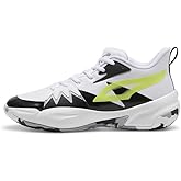 Puma Mens Genetics Basketball Shoe, Puma Mens White-Electric Lime, 9.5