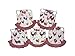 Seidens Chicken Saddle Set: 5 Cute Durable Cotton, Easy Elastic-Strap-On Aprons for Medium Sized Poultry in Hen-Themed Patterns with Bows and Frills,Red