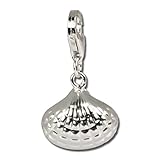 SilberDream Charm sea shell big 925 Sterling Silver Pendant Lobster Clasp FC607