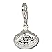 SilberDream Charm sea shell big 925 Sterling Silver Pendant Lobster Clasp FC607