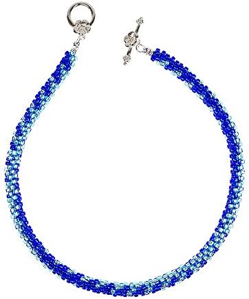 Sapphire-Aqua Seed Beads Necklace-to-Bracelet