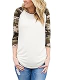 Romacci Womens Striped Floral 3/4 Sleeve Blouse Tops Casual Tshirts