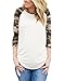 Romacci Womens Striped Floral 3/4 Sleeve Blouse Tops Casual Tshirts