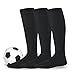 Athletic Soccer Baseball Football Active Team Sports Socks Cushion Tube Knee High 3 Pairs Black Youth Sock Size 5-7