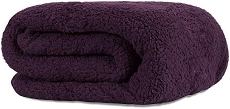 Cozy Sherpa Oversized Throw Perfectly Plum Color