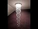 CRYSTOP Modern Chandelier Ceiling Lights Crystal Lighting Fixtures Lamp, Long Double Spiral Rain Drop Decoration Contemporary Fixtures with 7 Lights Beautiful Chandelier D20 X H71