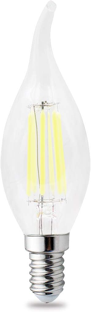 RClorBulb (Pack of 8) 6W E14 Dimmable Classical Glass LED Filament Candle Bulb Cool White C35L AC 220V - Image 3