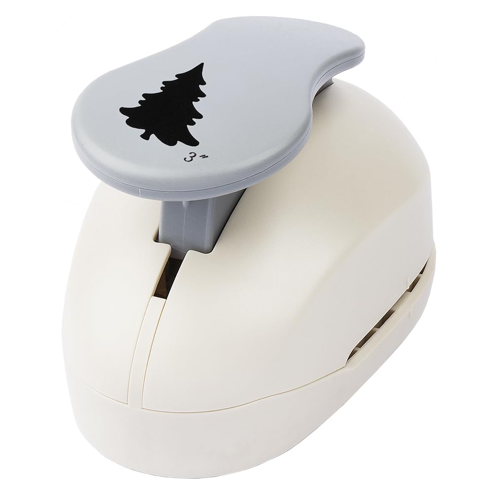 Ideen mit Herz Jumbo Hole Punch, Extra Large Christmas Tree Design, Paper, Manual, 1 Sheet, Gray & White