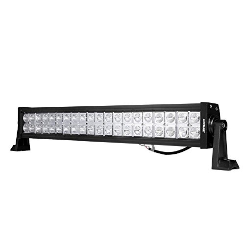 AUXMART 22″ LED Light Bar 120W Driving Light Straight Spot Flood Combo Beams Waterproof for for Off-road Vehicle, ATV, SUV, UTV, 4WD, Jeep, Boat- Black