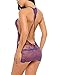 Avidlove Women Babydoll Lingerie Lace Chemise Halter Nightwear Teddy Dress Purple L