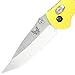 Benchmade - Mini Griptilian 556 EDC Manual Open Folding Knife Made in USA, Drop-Point Blade, Plain Edge, Satin Finish, Yellow Handle